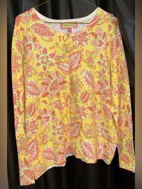 🌼 Lilly & Van Floral Yellow Cardigan~Size 1X